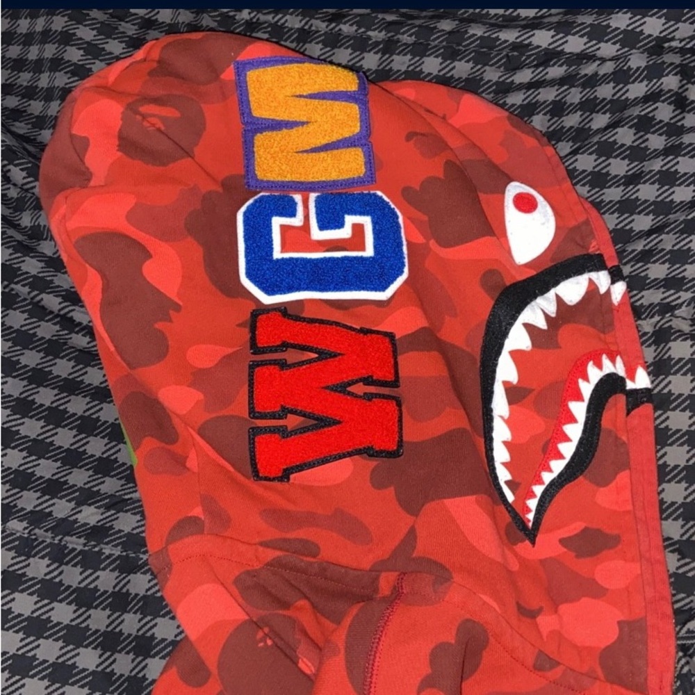 Double hoodie bape jacket all red came - Picture 2 of 5